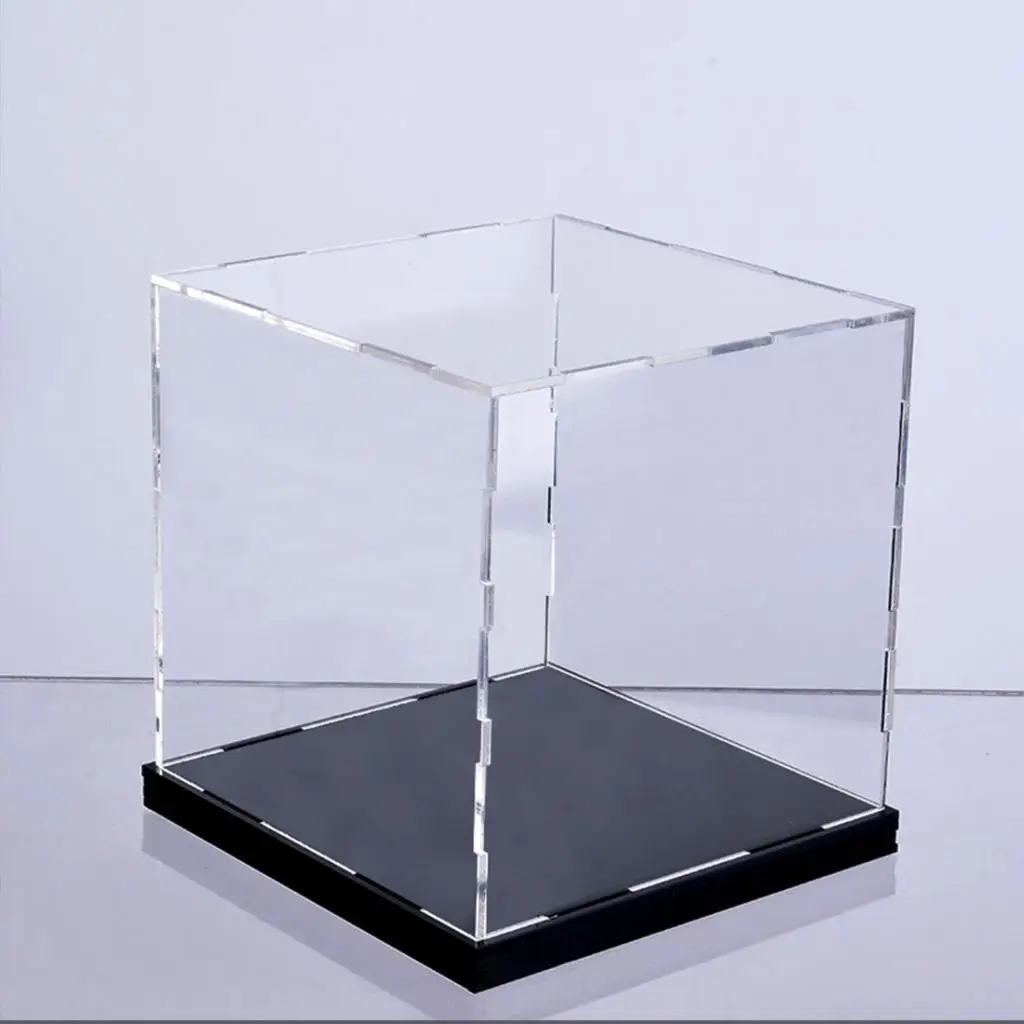 16cm Clear Acrylic Display Box Case Stand Dustproof Toy Dolls Protection Cube Show