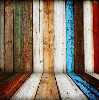 

Art Fabric Photography Backdrop Vintage Wooden Wall and Floor Backdrop Custom Photo Prop backgrounds 5ft X 7ft D-989