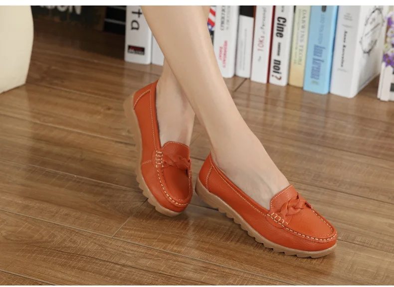 Женская обувь на плоской подошве из натуральной кожи мягкие дышащие босоножки на низком каблуке плоские туфли для мамы размер 35-41
