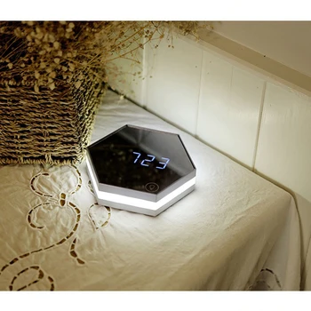 

display Multi-function Lazy mute air temperature wall clock alarm clock mirror modern simplicity luminous LCD digital
