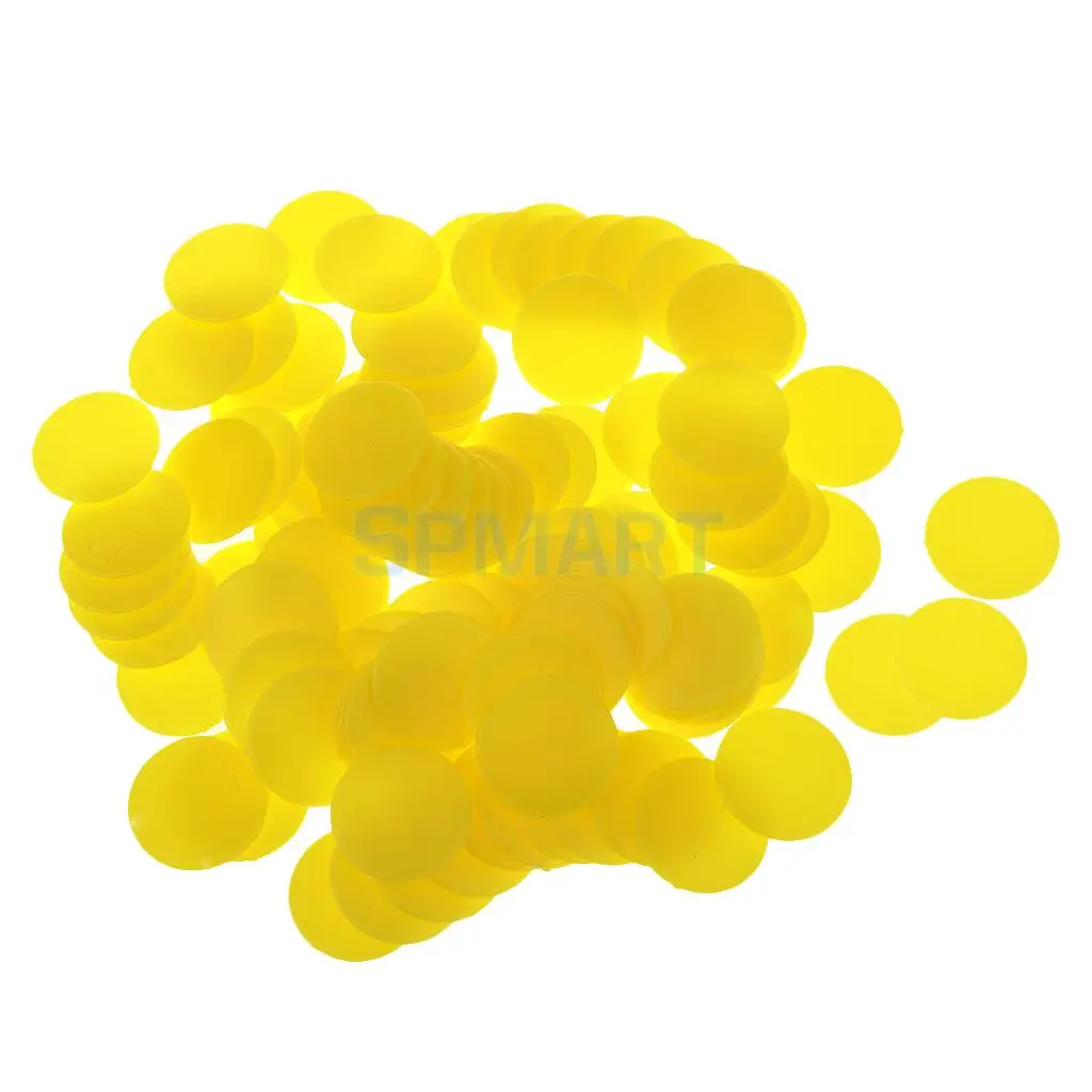 MagiDeal 100Pcs/Pack 18mm Opaque Plastic Board Game Counters Tiddly Winks Numeracy Teaching Aid Math Toys School Supplies
