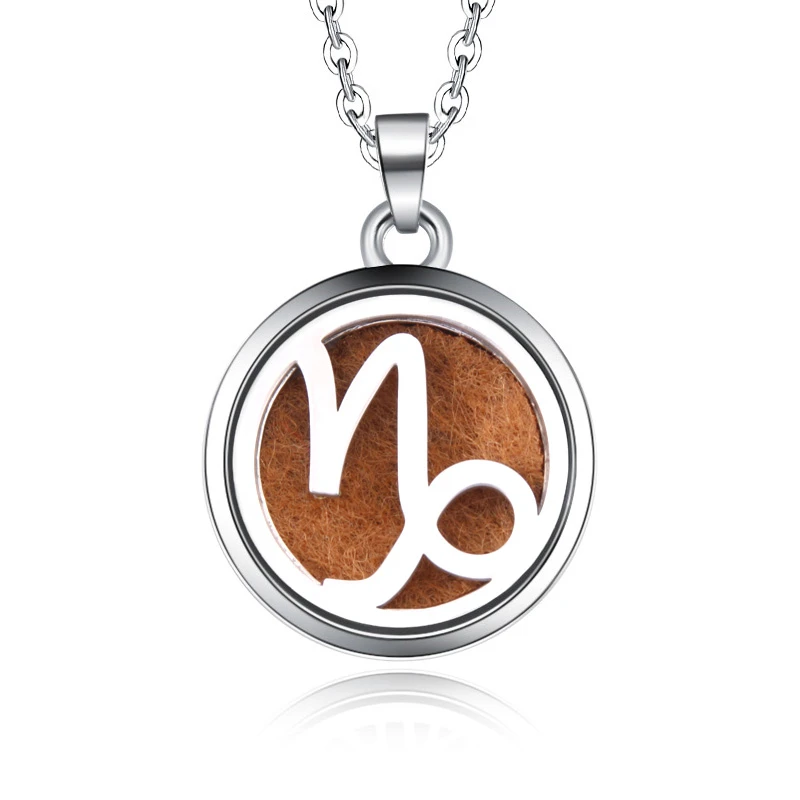 

2019 New Aromatherapy lockets 12 Constellations Capricorn perfume locket Essential Oil Aroma Diffuser Pendant necklace women men