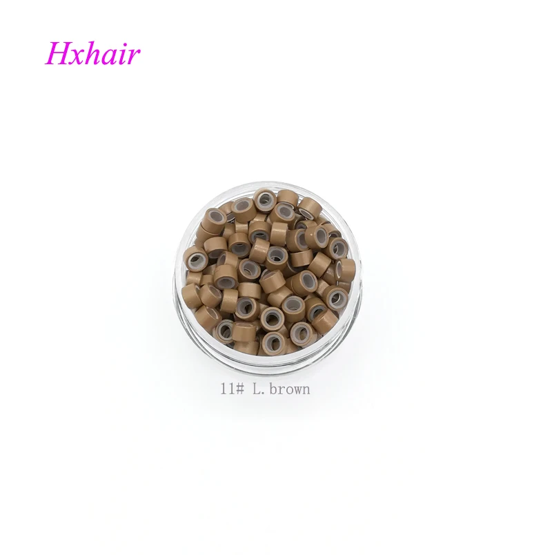 500개 5.0mm 실리콘 알루미늄 마이크로 링 비즈 헤어 익스텐션 도구