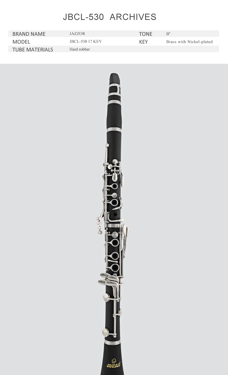 JAZZOR JBCL-530 студенческий кларнет 17 ключ Профессиональный кларнет B плоский никелевый платированный кларнет reeds чехол духовые инструменты