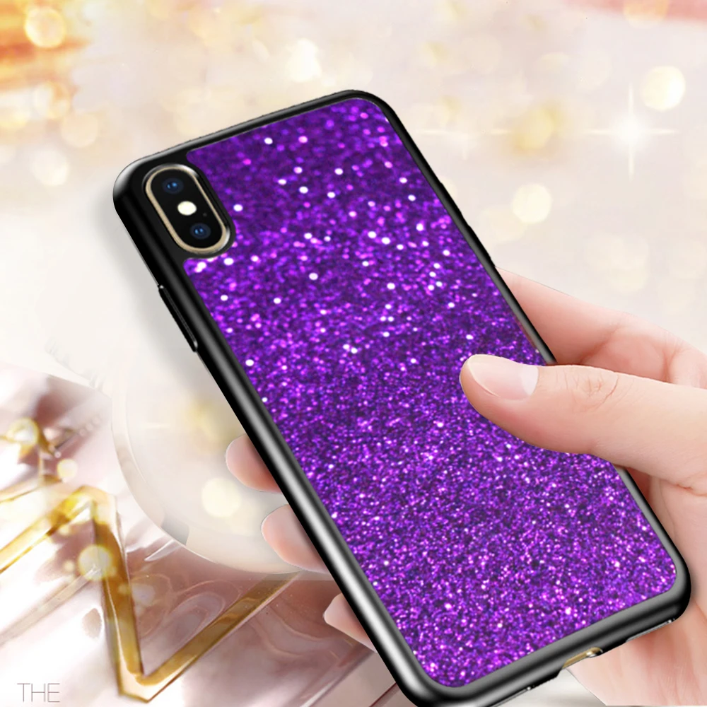 Чехол для Funda iPhone XR X 5 5S 6 S 7 8 XS чехол с блестками мягкий TPU Capa роскошные чехлы