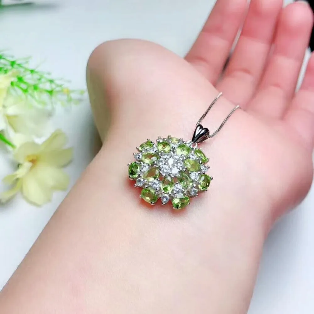 Верность естественно 3*4 мм перидот s925 серебро свежий fine jewelry подарочные наборы