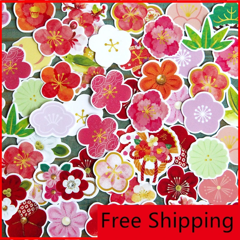 

45 pcs Colorful flower personalized scrapbook Stickers scrapbooking material personalized sticker happy planner craft vellum