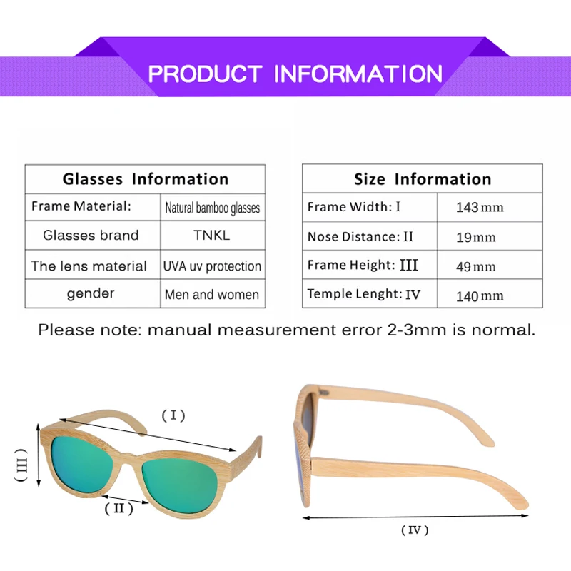 Бамбуковая оправа, солнцезащитные очки, Ретро стиль, для женщин и мужчин поляризованные очки ручной работы, солнцезащитные очки, фирменный дизайн пляж анти-УФ солнцезащитные очки для езды на велосипеде