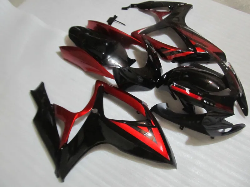 

Motorcycle Fairing Kit for SUZUKI GSXR 600 750 K6 06 07 GSXR600 GSXR750 2006 2007 ABS Red gloss black Fairings set+7gifts SD47