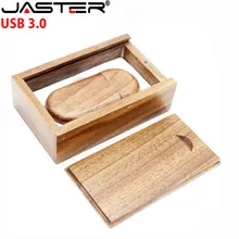 JASTER USB 3,0 деревянный USB с коробкой usb флеш-накопитель лазерная гравировка 8 ГБ 16 ГБ 32 ГБ для фотосъемки свадьбы(более 10 шт. бесплатный логотип