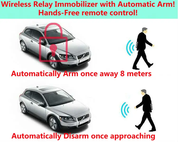 Upgarde12V diebstahl auto kraftstoffpumpe abgeschnitten RFID wegfahrsperre Wireless Relay auto alarm freisprecheinrichtung fernbedienung