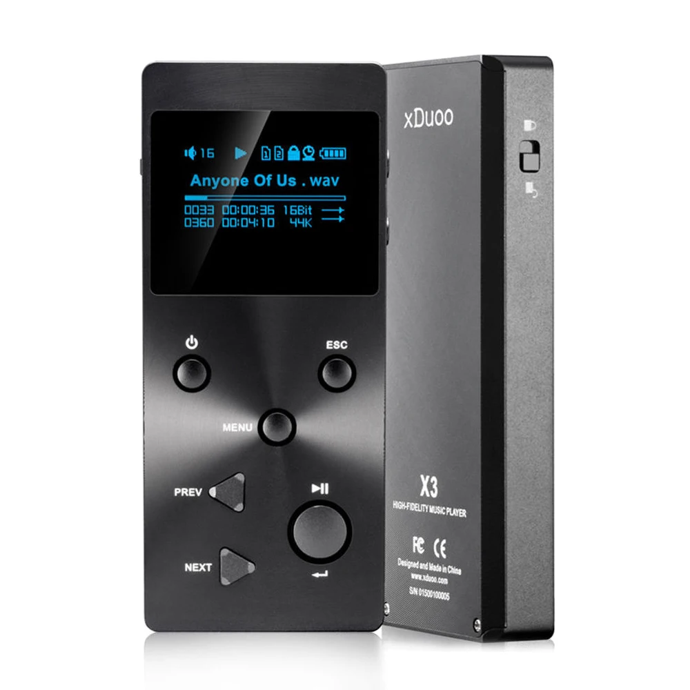 XDUOO X3 Профессиональный без потерь Hifi аудио MP3 музыкальный плеер с HD OLED экраном Поддержка APE/FLAC/ALAC/WAV/WMA/OGG mp3-плеер