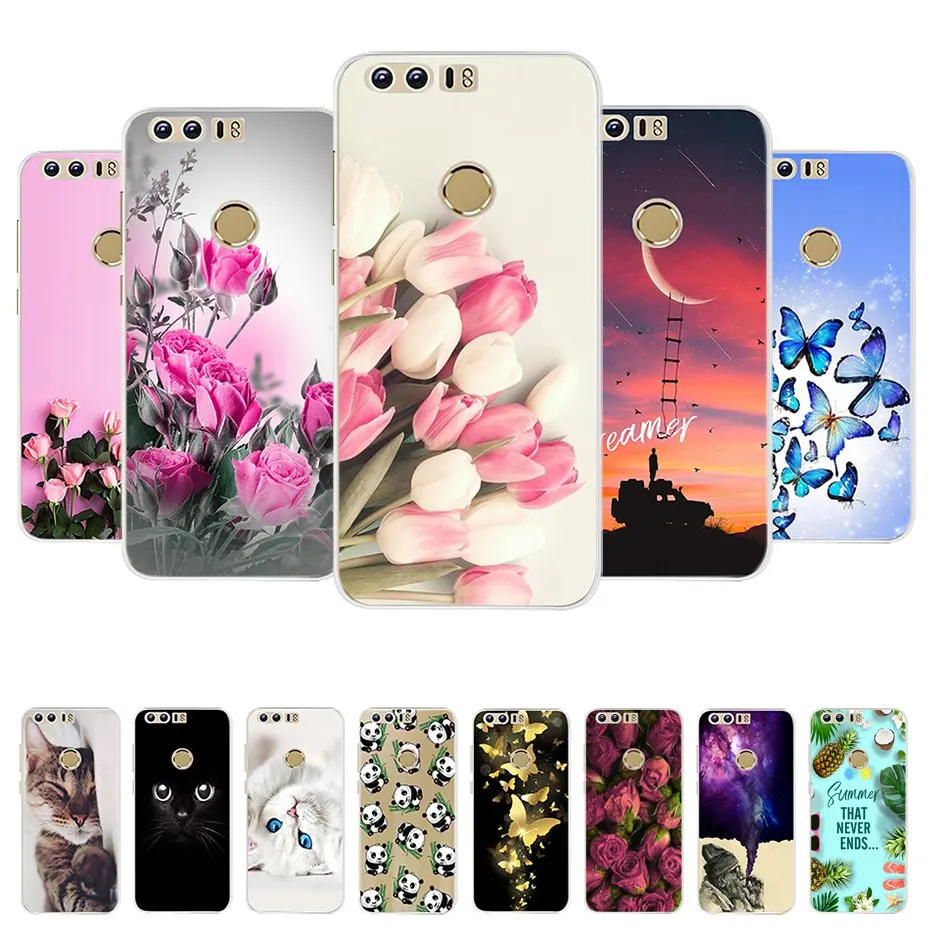 Чехол 5 2 дюйма для Huawei Honor 8 мягкий силиконовый чехол телефона задняя крышка на