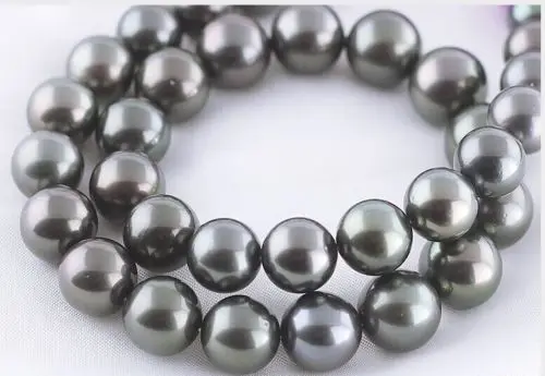 

~~ bjc>>TAHITIAN GENUINE BLACK ROUND PEARL NECKLACE Discount 35%
