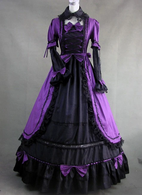 18th Century Victorian Purple and Black 