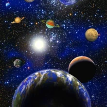 [Самоклеющиеся] 3D Sun Earth Galaxy 4 Нескользящие водонепроницаемые фото самоклеющиеся пол настенные стикеры обои фрески печать наклейка
