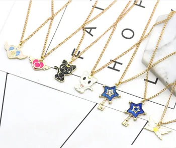 

12pcs/lot Japan Stylish Caetoon Sailor Moon Luna Stars Necklace Hanging Accessories Birthday Festival Party Take home Favors