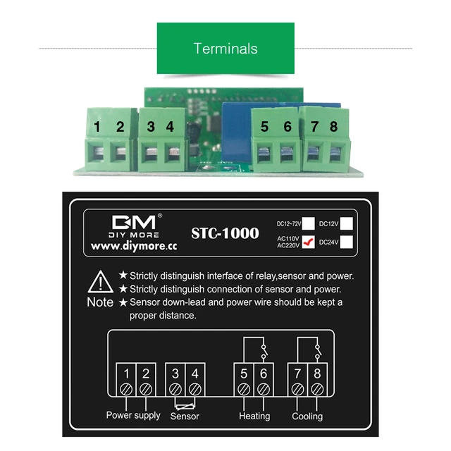 XLX STC-1000 DC 12V 10A Microcomputer Display Digitale Regolatore Di Temperatura Termostato Interruttore Di Controllo 2 Rel&egrave; Uscita E NTC 10K Termistore Sonda Digitale Di Temperatura (12V