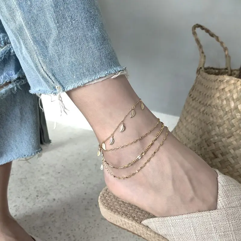 

Silvology 925 Sterling Silver Leaves Anklets Gold Wild Summer Cool Leaf Fashionable Anklets for Women 2019 Elegant Jewelry Gift