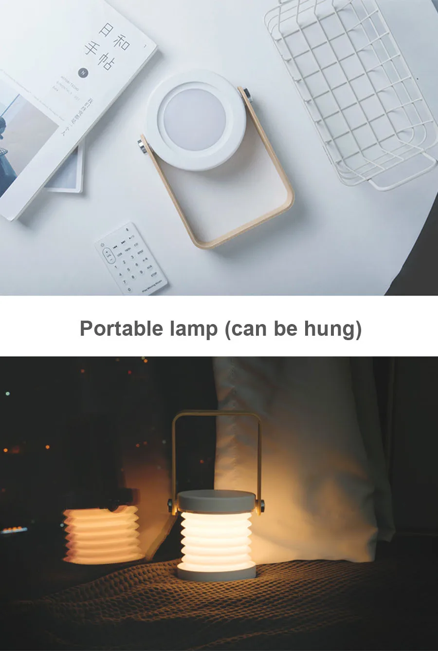 Foldable Touch Dimmable Reading LED Night Light Portable Lantern Lamp USB Rechargeable for Children Kids Gift Bedside Bedroom