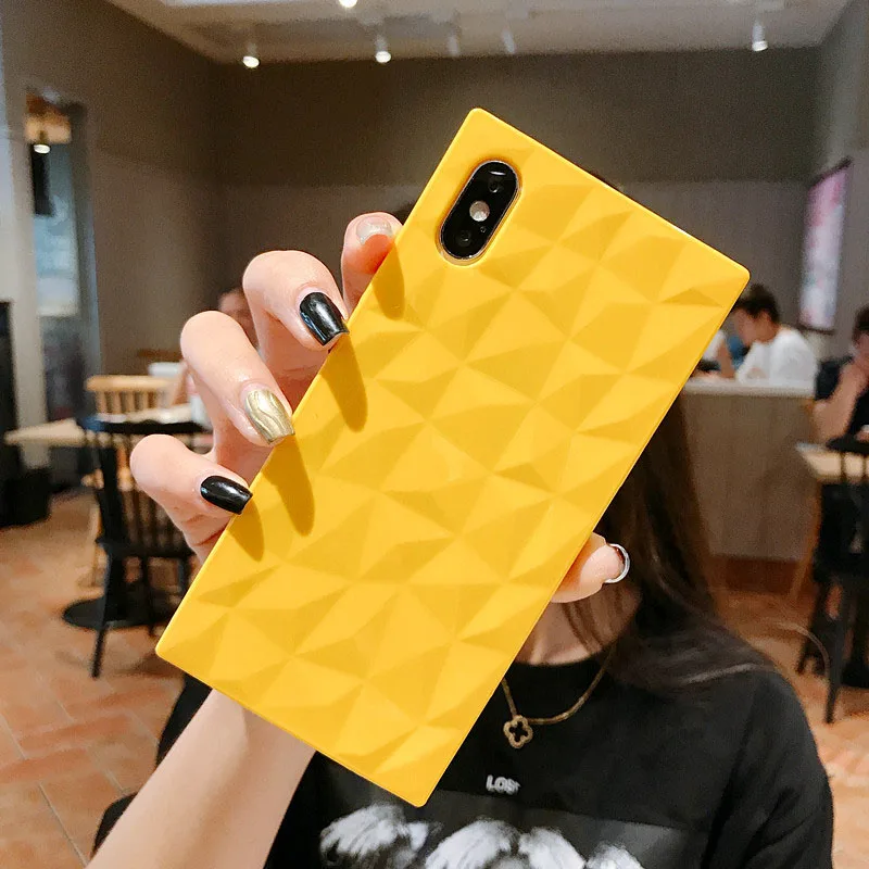 2019 карамельный цвет Алмазный узорный чехол для телефона iPhone X XR XS Max силиконовый 6