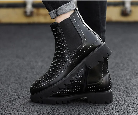 Couro Vestido Mens Estilo Novo As 1 Slip Baixo Salto Para Homens Boot Martin Respirável Ankle Botas De Pic Moda Genuíno on qrFCIrxw17