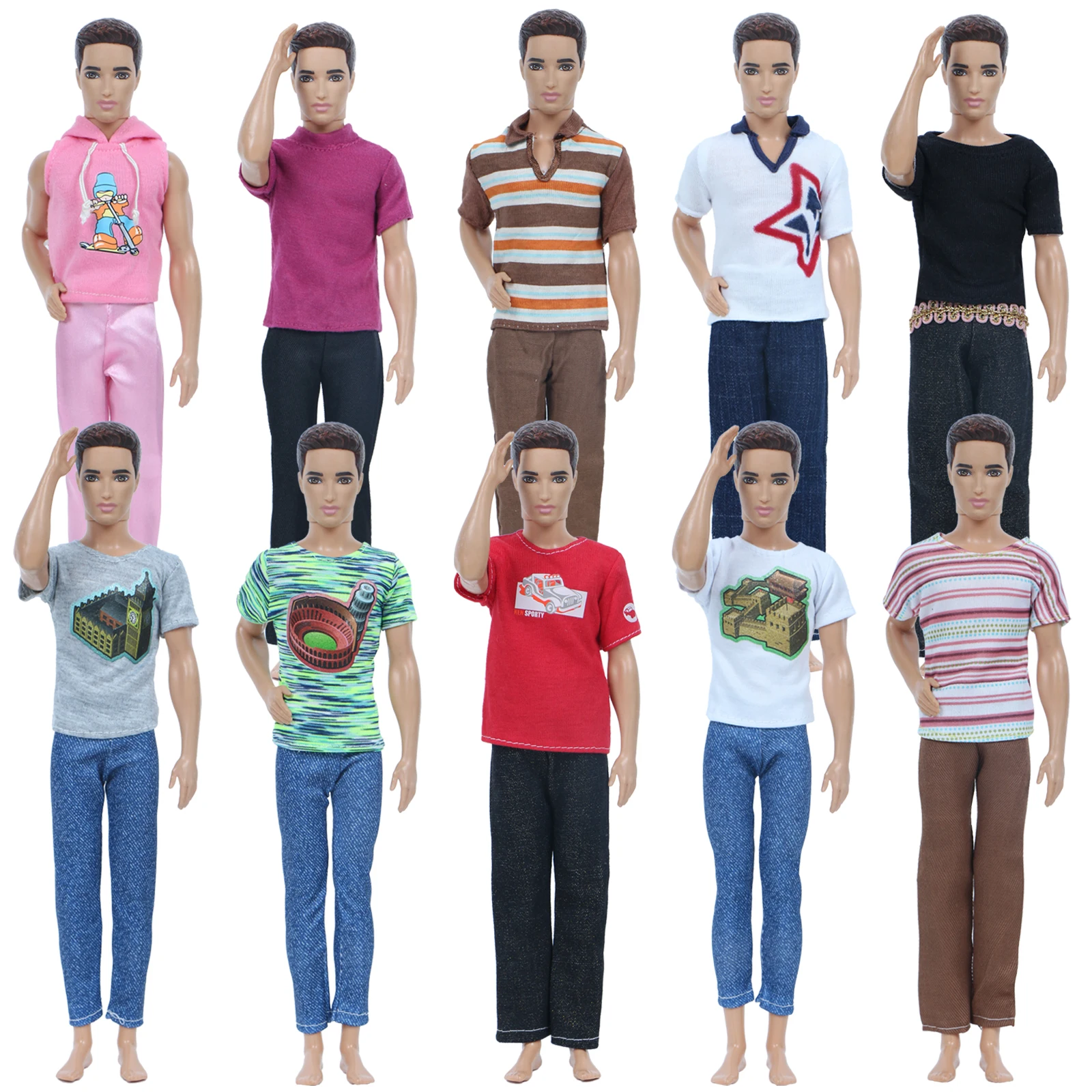 1set casual t-shirt+pants dolls clothes outfit for dolls accessory TO