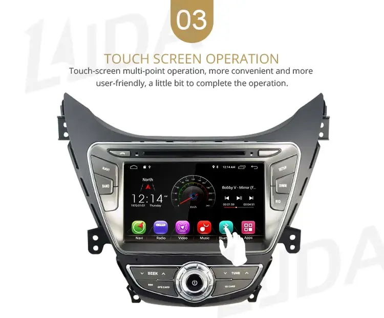 Top LJDA Android 9.1 Car dvd player for Hyundai Elantra/Avante/I35 2011 2012 2013 2 Din Car Radio gps navigation stereo multimedia 5