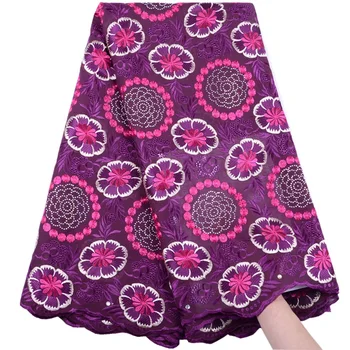 

Embroidery Lace With Stones African Lace Fabric Fashion Women Dress Lace in Switzerland Dry Lace Fabric 5 Yards A1517