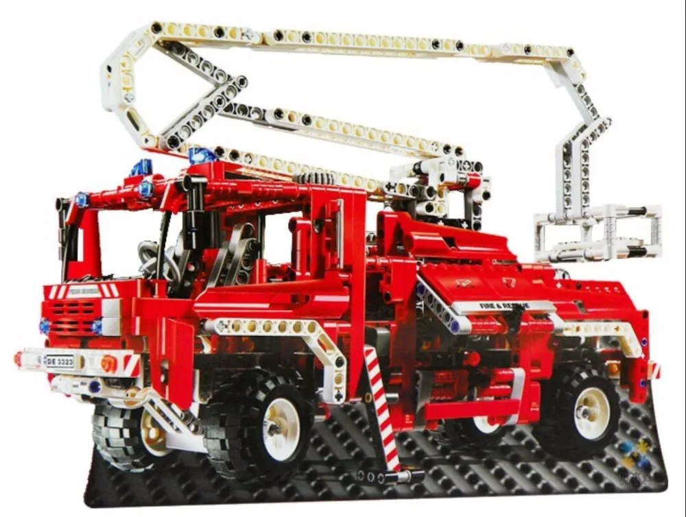 

Decool 3323 1036pcs Technic Fire Truck Lorry Building Block Compatible 8289 Brick Toy