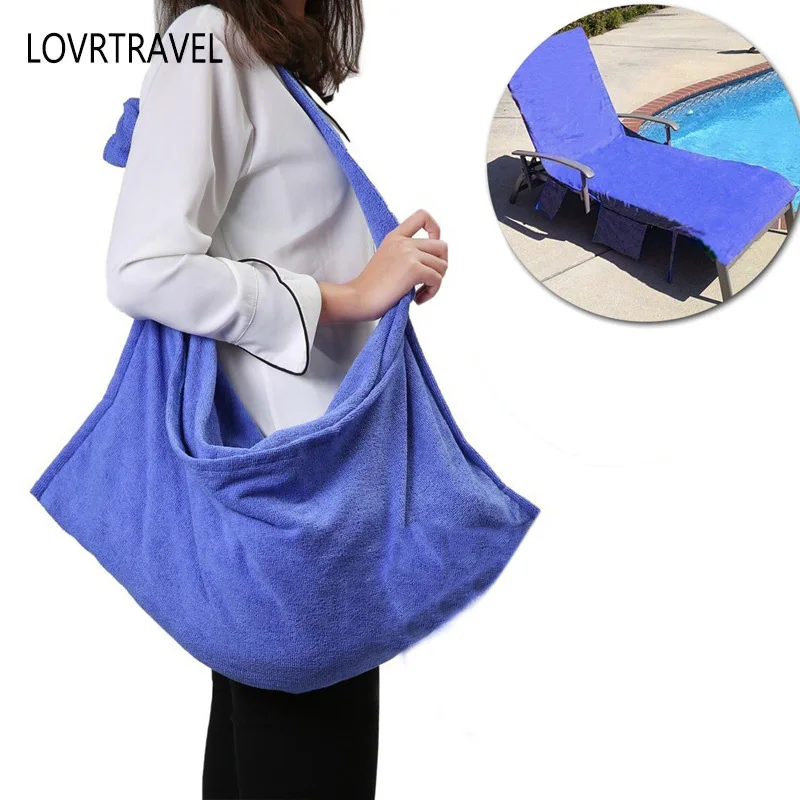 Billige LOVRTRAVEL Handtücher Terry Super Saugfähigen Freizeit Liege Stuhl Abdeckung Mikrofaser Strand Handtuch Große Liege Strand Handtuch für Erwachsene