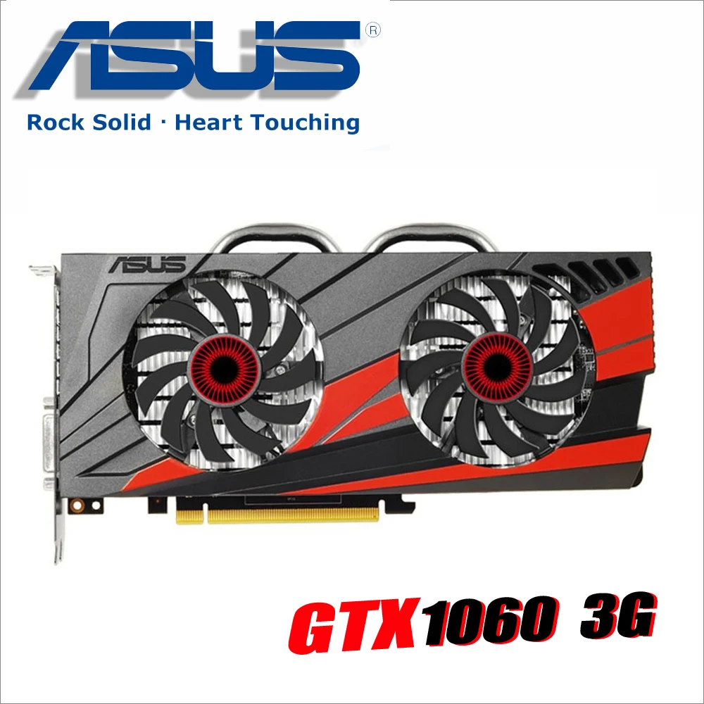 

Used ASUS Video Card Original GTX 1060 3GB 192Bit GDDR5 Graphics Cards for nVIDIA VGA Cards Geforce GTX1060 1050 TI 750 1050ti