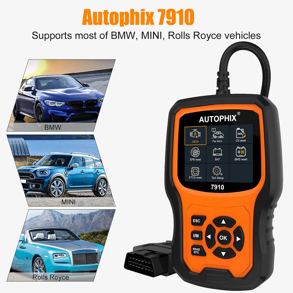 Autophix 7910 OBD2 OBDII Scanner Full System Diagnostic Tool ABS SRS SAS EPB TPMS Oil Reset OBD 2 Automotive Scanner For BMW E90