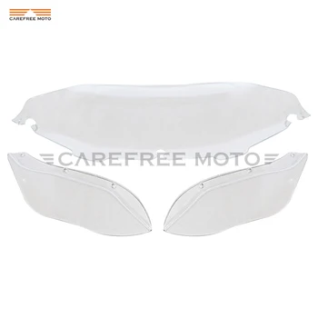 

8" Clear Motorcycle Front Windshield Moto Side Air Wing Fairing case for Harley Electra Street Glide Touring 1996-2013