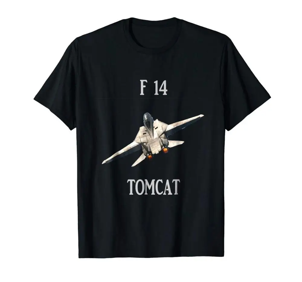 Черный F 14 Tomcat Военный реактивный самолет взрослый ребенок самолет футболка для мужчин принт Мужская Мода Лето Крест Fit Awesome рубашки - Цвет: Черный