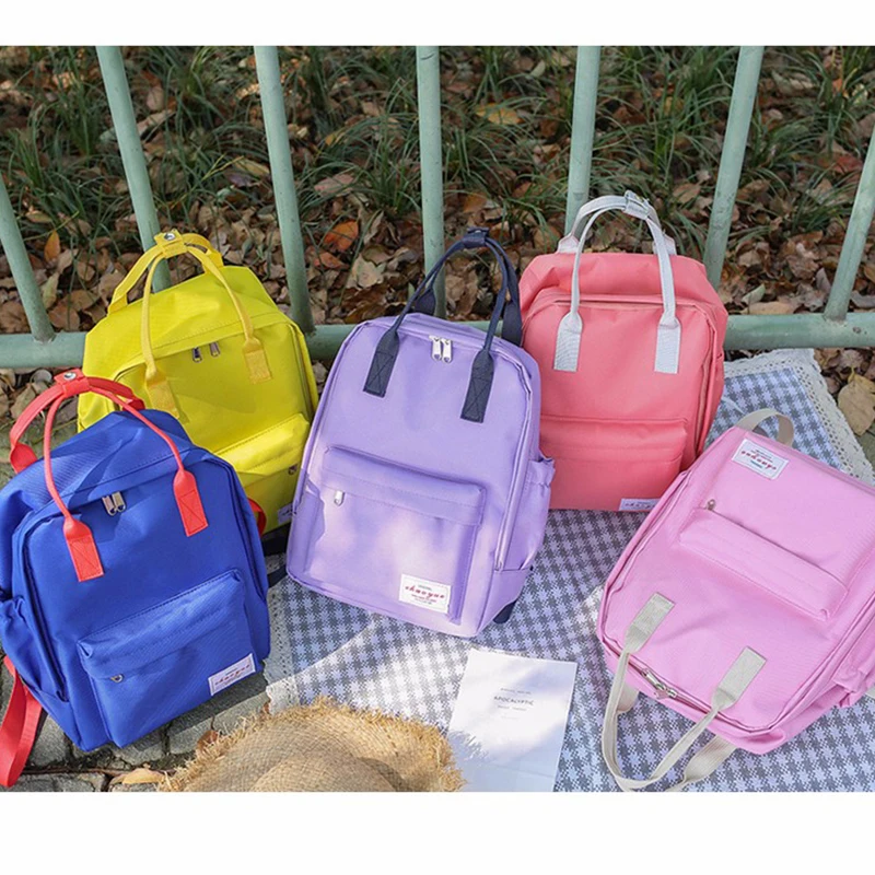Verano de 2019 Mochila de Color Impacto de hombro bolsa de mujeres, cuero de ocio chica estudiante Mochila mujeres Mochila paquete