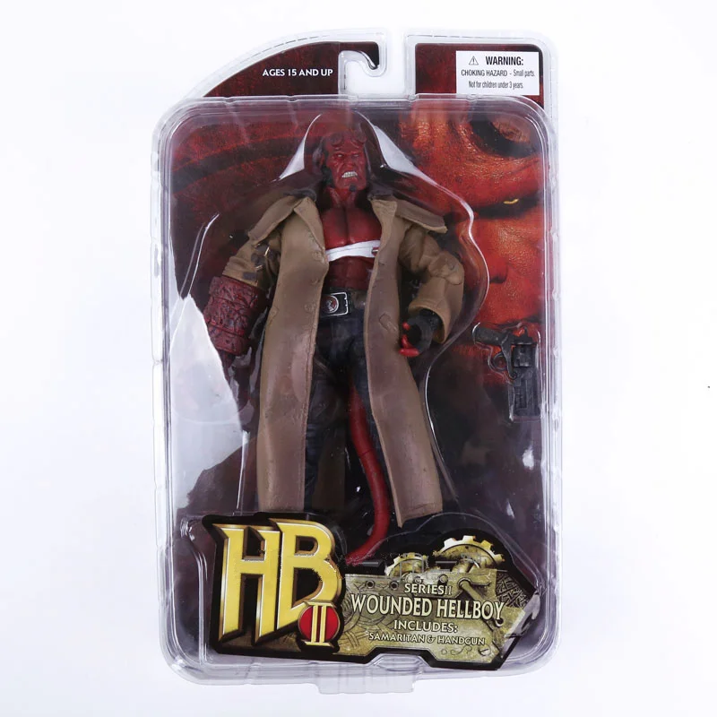 7 дюймов 2 типа фильм HB Hellboy серия включает сигару Samaritan пистолет фигурка Коллекционная модель игрушки - Цвет: with box