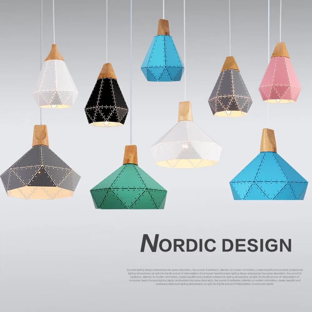 

Modern Nordic Colorful Macaron LED Iron 3 Light Kit Pendant Light Lamp for Dining Bedrooom Hanging Light Fixtures Home Decor Art