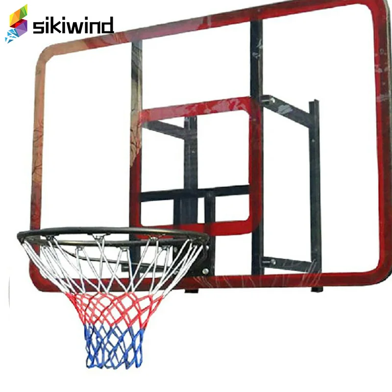 

Standard Nylon Basketball Net Thread Sports Basketball Hoop Mesh Backboard Rim Ball Pum 12 Loops White Red Blue