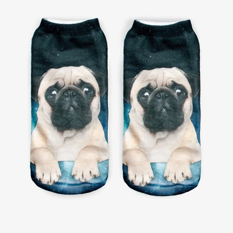 sprouting pug printing socks