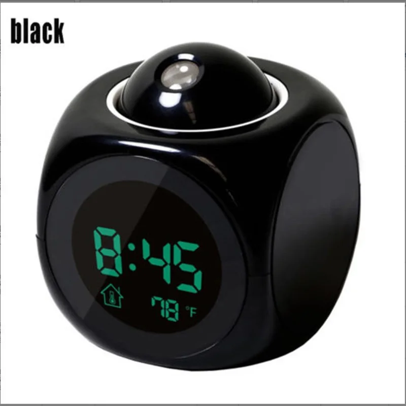 

Projection LED Display Time Digital Alarm Clock Talking Voice Prompt Thermometer Snooze Function Desk