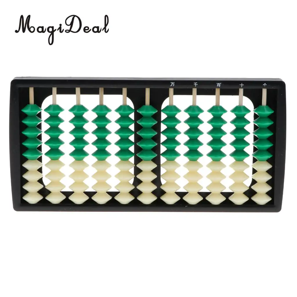 Plastic Chinese Abacus, Kid's Soroban Calculator Math Educational Toy, 11 Column, 9 Beads