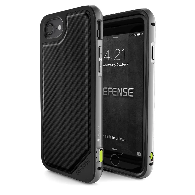 X-Doria Defense Lux чехол для телефона для iPhone 7 Plus 7 Чехол военный класс падение протестированный ТПУ алюминиевый защитный чехол для iPhone 7 - Цвет: Black Carbon Fiber