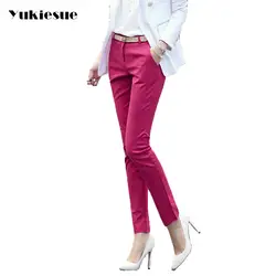 Высокая талия элегантные женские брюки в деловом стиле брюки работы Капри Дамы ПР Формальные обтягивающие брюки-карандаш классический для