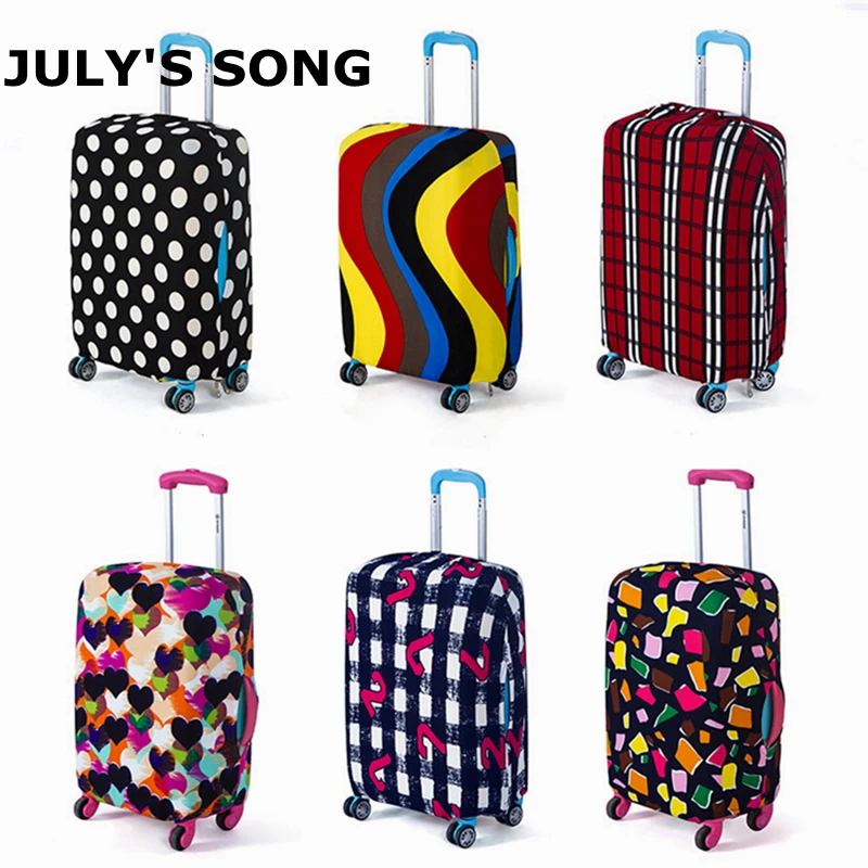 

JULY'S SONG Travel On Road Luggage Cover Protective Suitcase Trolley Case Cover For 18-30 Inch Case Dust Cover Stretch Fabric