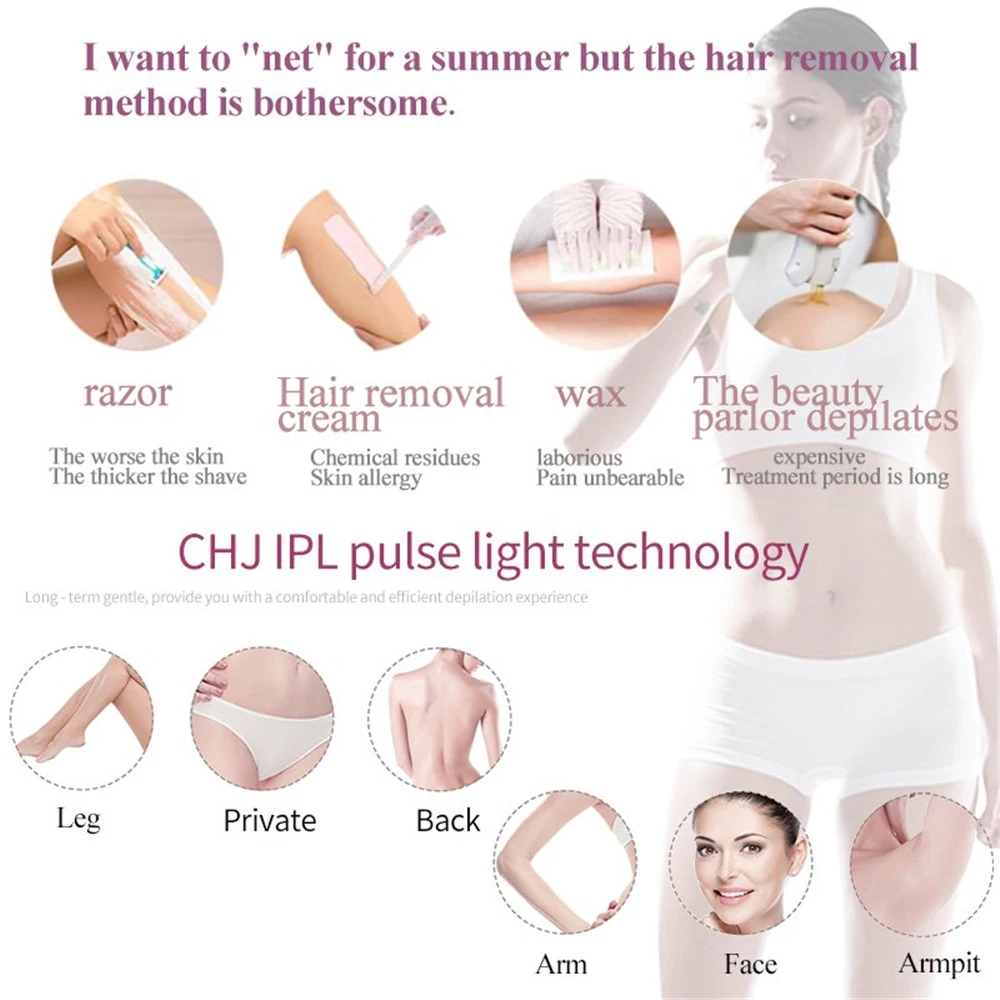Прибор для красоты для домашнего использования IPL эпилятор, средство для удаления волос для женщин и мужчин Универсальный электрический