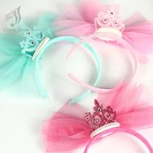 5 pcs New Solid Pearl Princess Queen Crystal Hairband Headband Crown Headwear Hair Band Accessories for Baby Kids Girl A02483