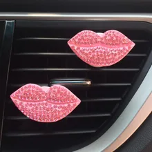 Освежитель воздуха автомобильные освежители со стразами красные губы воздуха на выходе Духи клип высокого класса аксессуары духи автомобиль-Стайлинг CZ