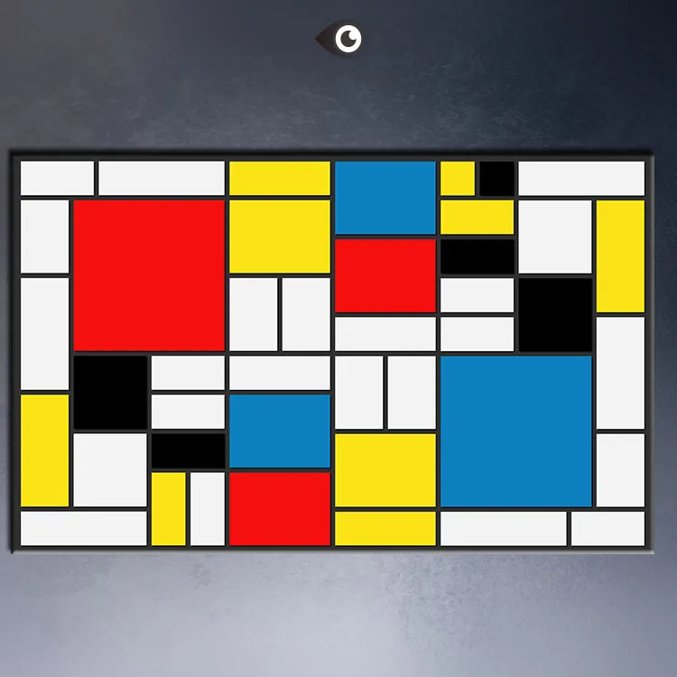 abstract squares Composition by Piet Cornelies Mondrian Giclee poster print on canvas for wall