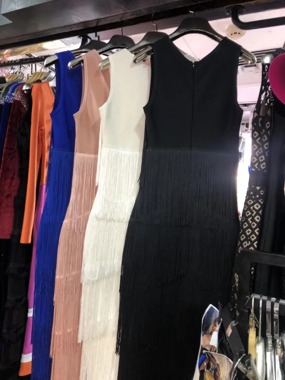 Новое модное синее, белое, черное, розовое, с кисточками, длиной до щиколотки, сексуальное облегающее платье для знаменитостей, Клубное, вечернее, Бандажное платье